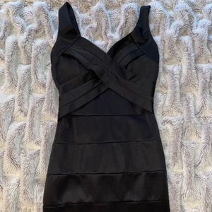black bandage bodycon mini dress